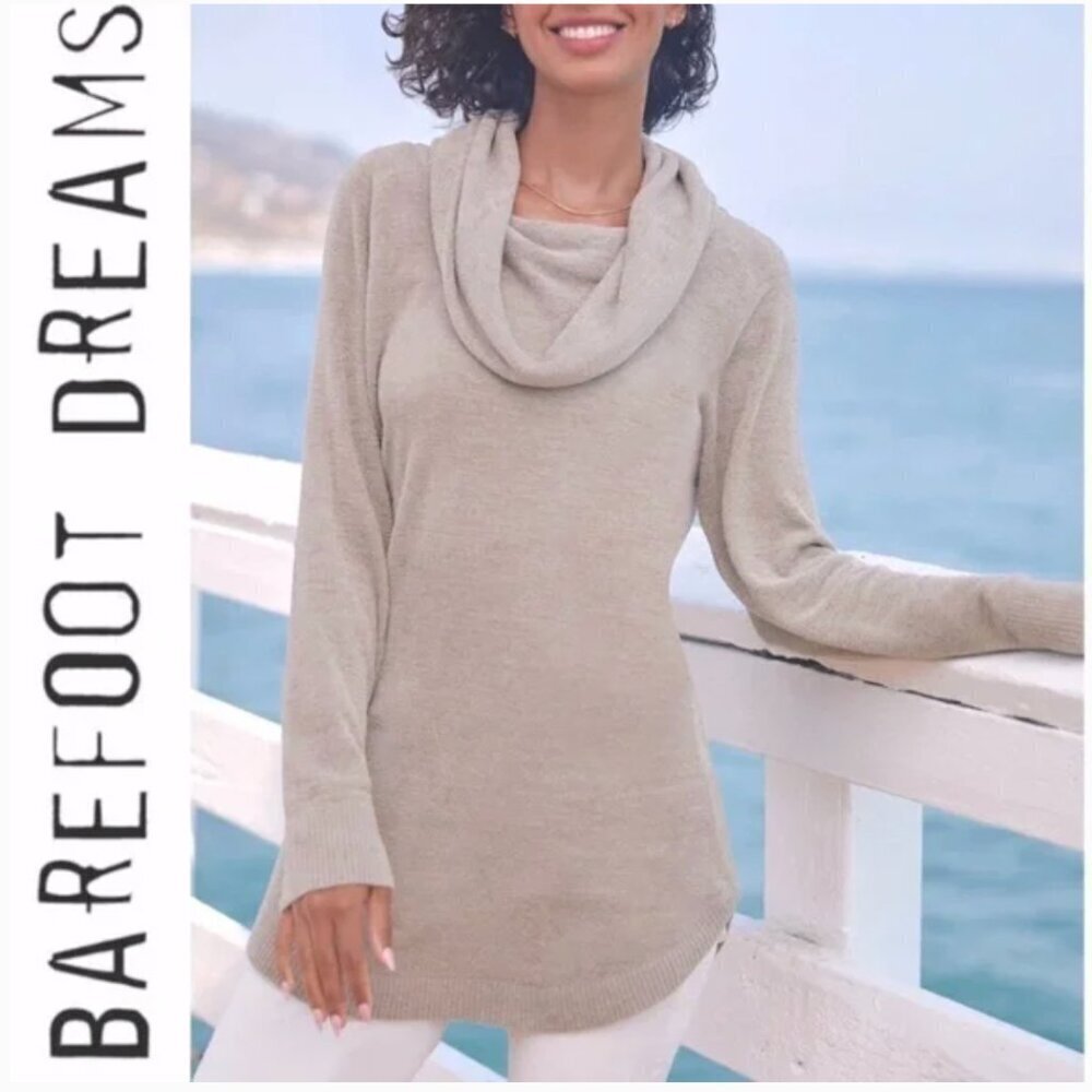 Barefoot Dreams CozyChic Ultra Lite Coastal Cowl Neck Tunic Top New Plus Size 2X